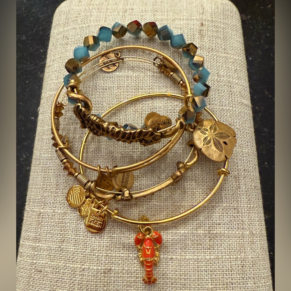 Alex and Ani Beach Bracelets - Lobster Sand Dollar Seahorse Anchor Swarovski